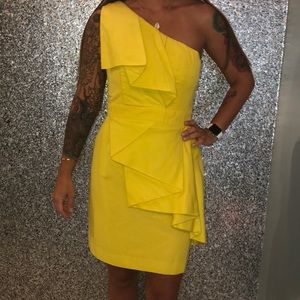 Shoshanna strapless yellow dress
